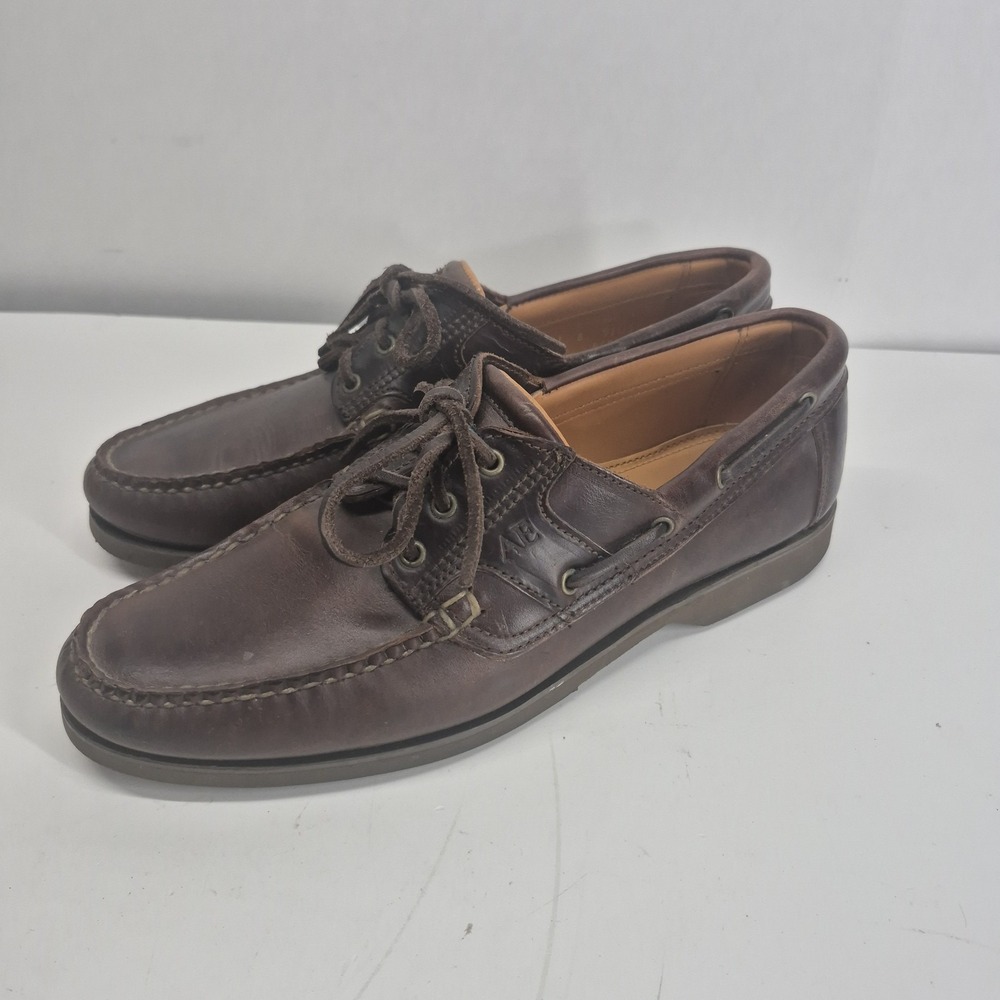 Allen Edmonds Mens Key Largo Boat Shoes Size 11 B Brown Leather Casual Loafers